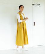 【ラストワン！】フレンチリネンキャンバス フロントタック ワンピース